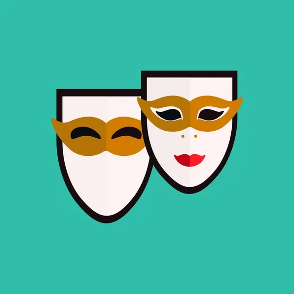 Karnevalsmasker Venedig Ikon — Stock vektor