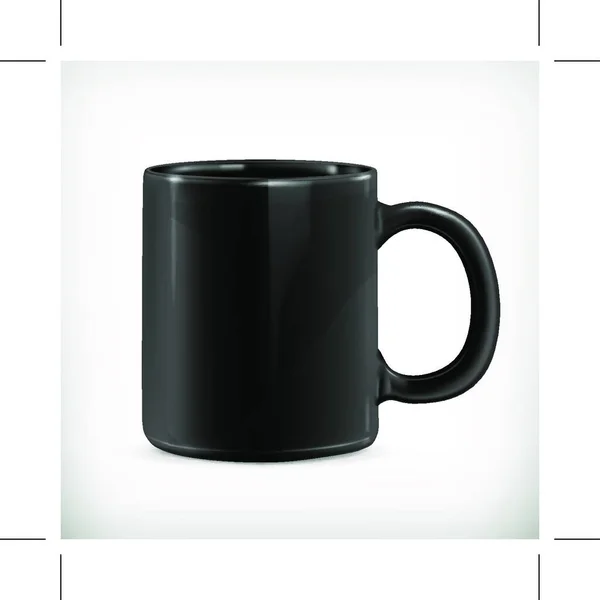 Black Mug Vector Illustration — Stock Vector