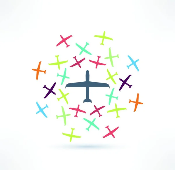 Symbole Avion Logo Design — Image vectorielle