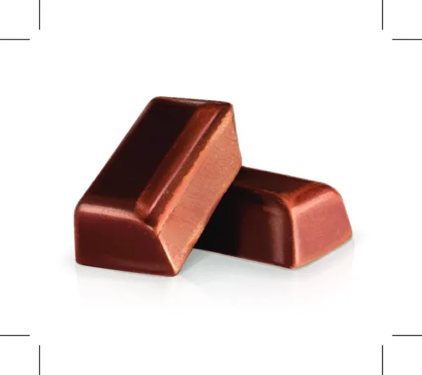 Pezzi Cioccolato Illustrazione Vettoriale — Vettoriale Stock