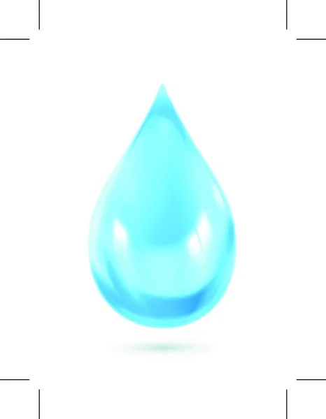 Blue Water Drop Icon Vector — Stock Vector