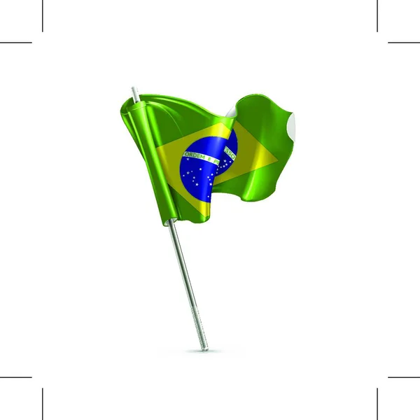 ブラジルの国旗ベクトル — ストックベクタ