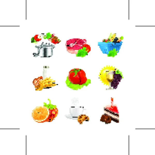 Concepts Alimentaires Ensemble Vectoriel Isolé — Image vectorielle
