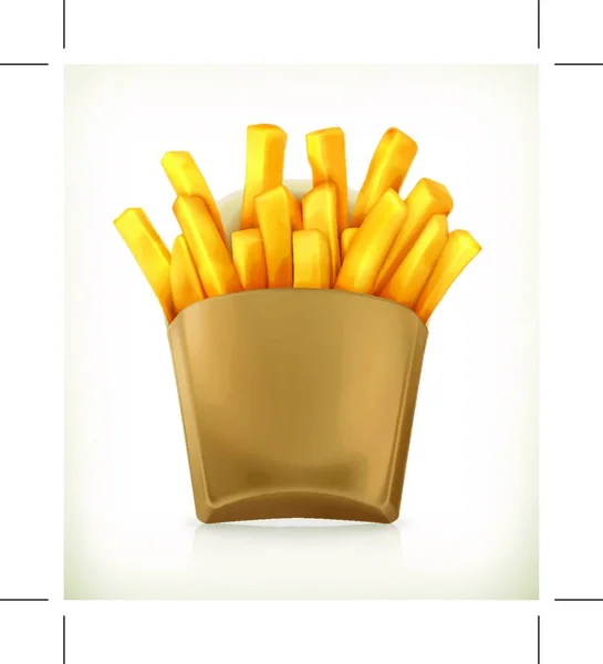 French Fries Vector Icon — Stock Vector