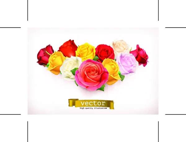 Bouquet Roses Fleurs Flore — Image vectorielle