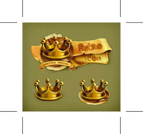 Edelmetall Krone König Und Königin — Stockvektor