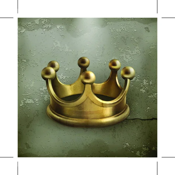 Corona Oro Vettore Vecchio Stile — Vettoriale Stock