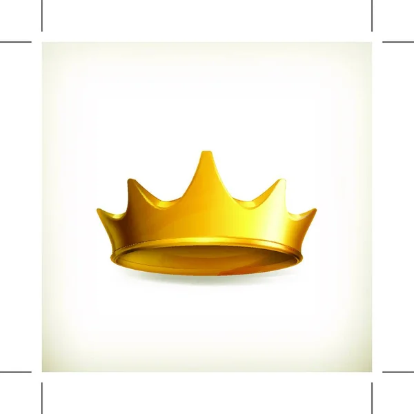 Reina Rey Corona Oro Lujo — Vector de stock