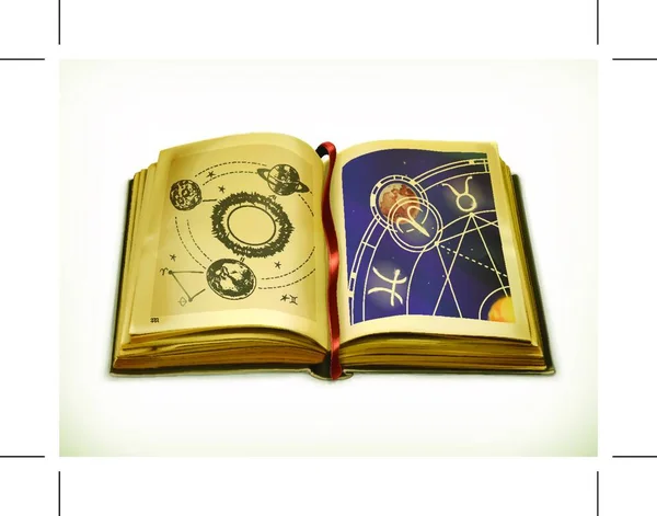 Carte Veche Pictogramă Vectorială Astrologică — Vector de stoc