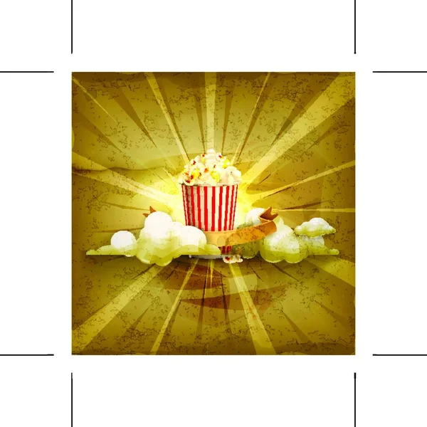 Popcorn Old Style Vector Background — Stock Vector