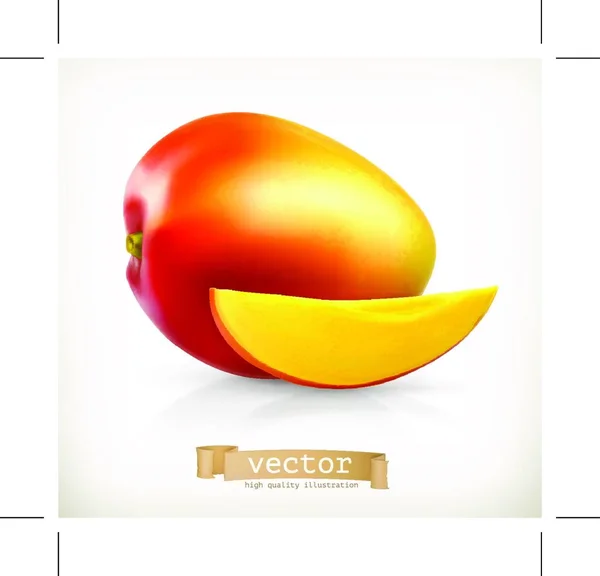 Mango Isolated White Background — Stock Vector