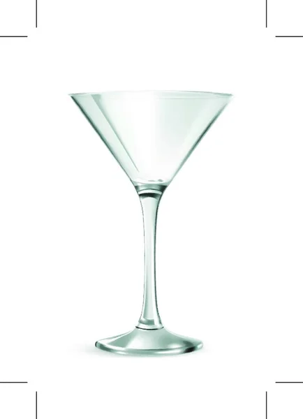 Bicchiere Martini Classico Posate Accessori Necessari Feste Simbolo Ilarità Elegante — Vettoriale Stock