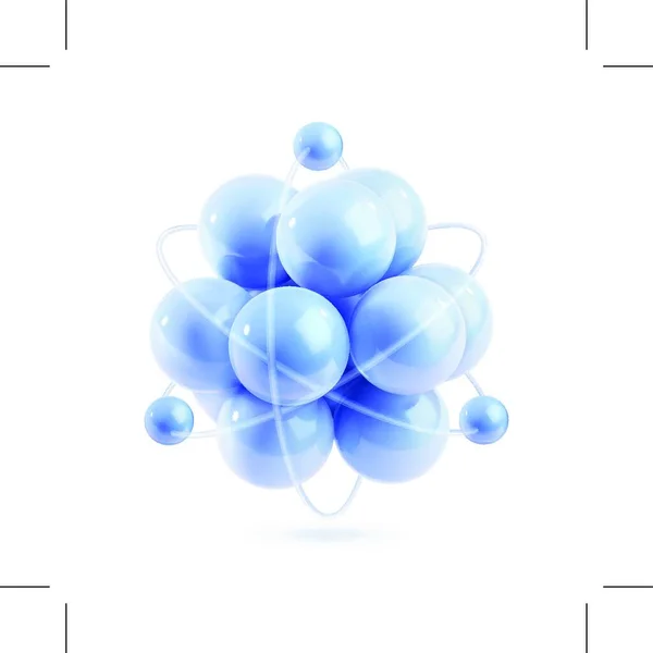 Molekylikon Vektor Isolerad Vit Bakgrund — Stock vektor