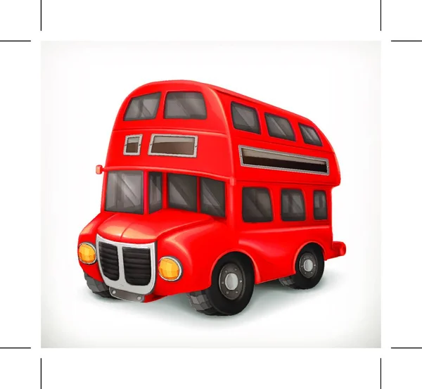 Red Double Deck Bus Vector Illustration — Stock Vector