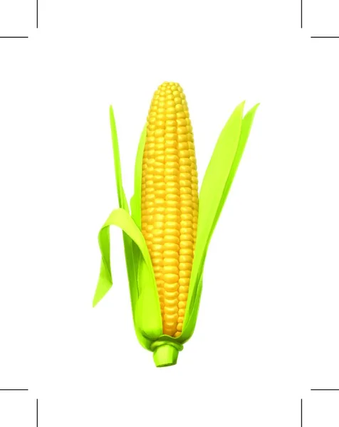 Érett Kukorica Fül Vektoros Illusztráció — Stock Vector
