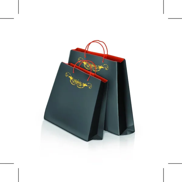 Black Paper Bags Vector — Stock Vector