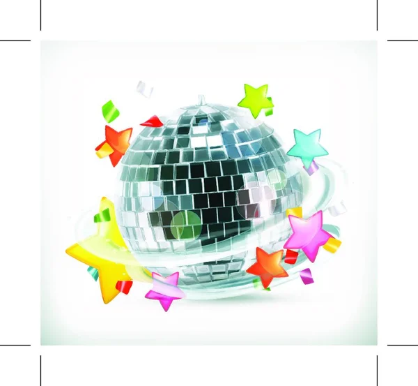 Party Stars Disco Ball Vector Icons — Image vectorielle