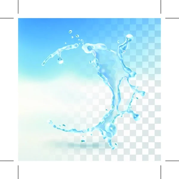 Espolvorear Agua Elemento Vectorial Con Transparencia — Vector de stock