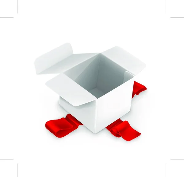 Bílá Lepenková Krabice Vektor — Stockový vektor