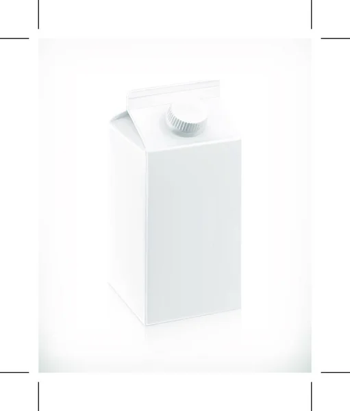 Paquete Leche Cartón Blanco Ilustración Vectorial — Vector de stock