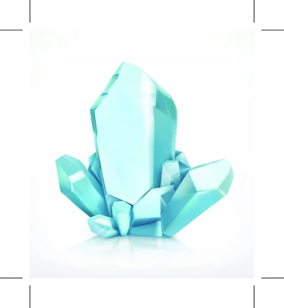 Cristal Azul Icono Vector — Vector de stock