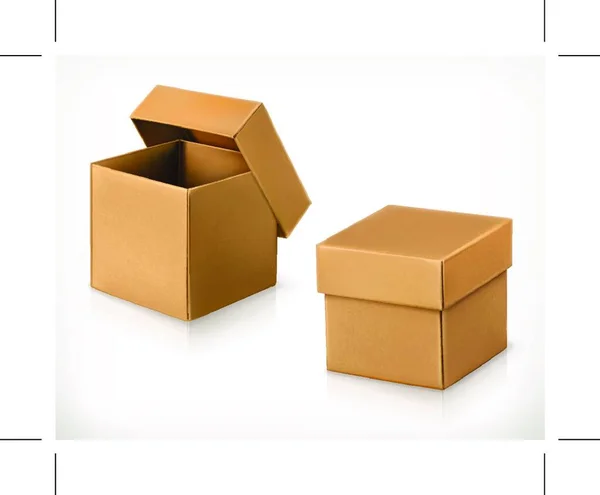 Пустая Картонная Коробка Пакет — стоковый вектор