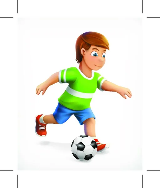 Little Football Player Vector Icon — Stock Vector