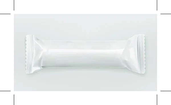 白色聚乙烯包装 巧克力条 病媒模型 — 图库矢量图片