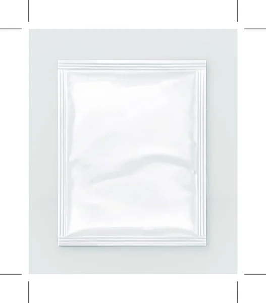 Weiße Polyethylen Verpackung Vektor Attrappe — Stockvektor