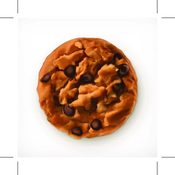 Chocolate Cookies Vector Icon — Stock Vector