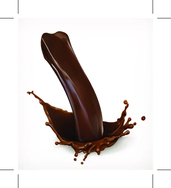 Flux Chocolat Gouttes Mailles Vectorielles Éclaboussures Illustration — Image vectorielle