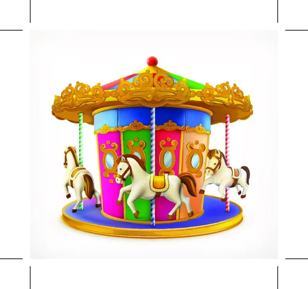 Carousel Isolated White Background — Stock Vector