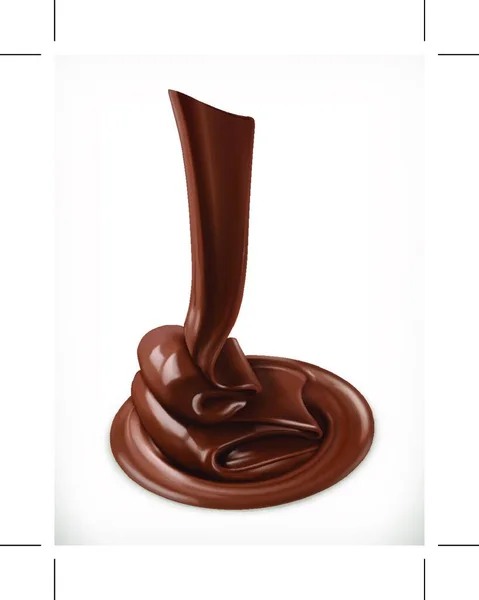 Geschmolzene Schokolade Sahne Butterwirbel Vektorgrafisches Element Netz — Stockvektor