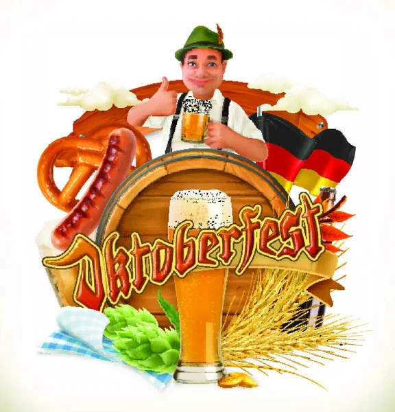 Munich Beer Festival Oktoberfest Vector Can Also Used Any Beer — Stock Vector