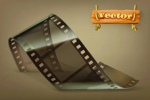 Starý Filmový Proužek Průhledností Vektorová Ikona — Stockový vektor