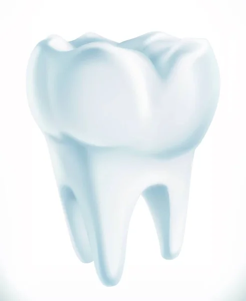 Зуб Трехмерный Векторный Значок Медицины — стоковый вектор