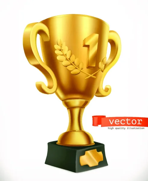 Copa Oro Recompensa Primer Lugar Icono Vector — Archivo Imágenes Vectoriales