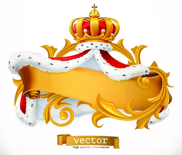 Krone Und Mantel Des Königs Vektorsymbol — Stockvektor