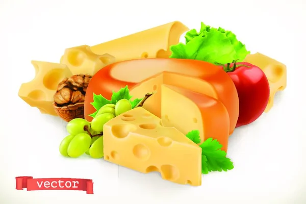 Τυρί Φρούτα Και Λαχανικά Εικονίδιο — Διανυσματικό Αρχείο