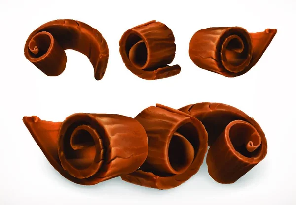 Des Copeaux Chocolat Icône Vectorielle Réaliste — Image vectorielle
