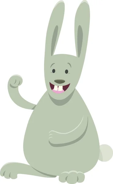 Komik Gri Tavşan Çizgi Filmi Tavşan Hayvan Karakteri — Stok Vektör