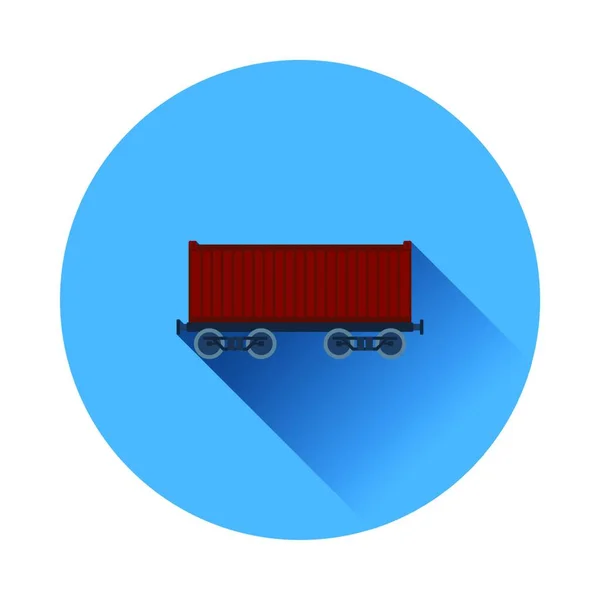Eisenbahnfrachtcontainer Ikone Flache Farbe Mit Schattendesign Vektorillustration — Stockvektor