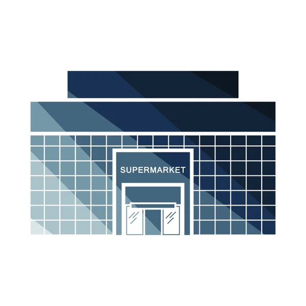 Supermarket Building Icon Flat Color Design Vector Illustration — Stock Vector