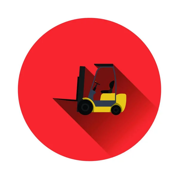 Depo Forklift Ikonu Gölge Desenli Düz Bir Renk Vektör Illüstrasyonu — Stok Vektör