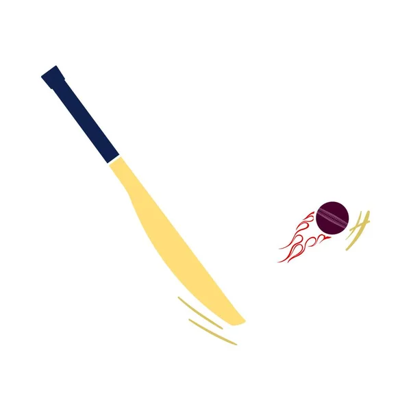 Icono Bate Cricket Diseño Plantilla Color Plano Ilustración Vectorial — Archivo Imágenes Vectoriales