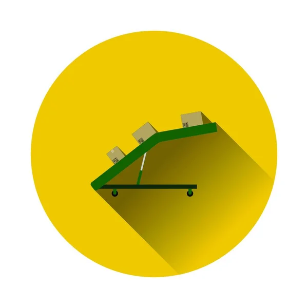 Warehouse Transportation System Icon Flat Color Shadow Design Vector Illustration — Stock Vector