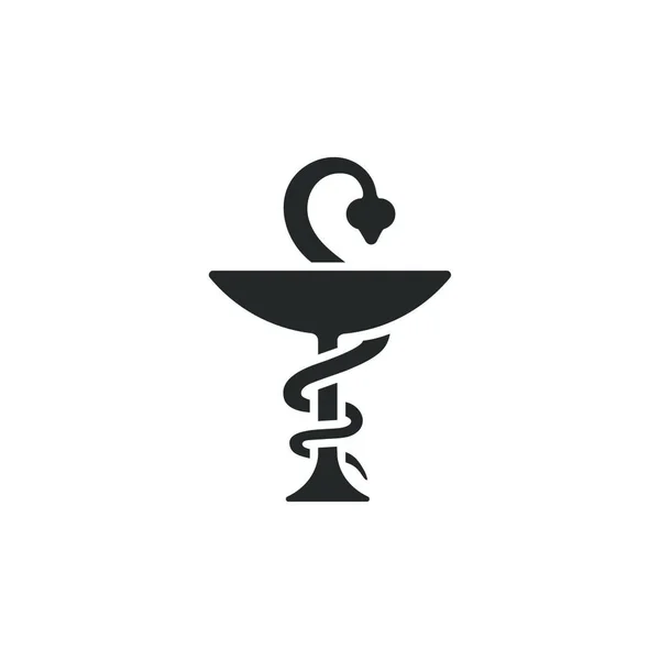 Аптека Значок Зміїний Символ Ізольовані Векторні Ілюстрації — стоковий вектор