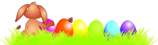 Engraçado Páscoa Fundo Com Easter Coelho Páscoa Decoração — Vetor de Stock