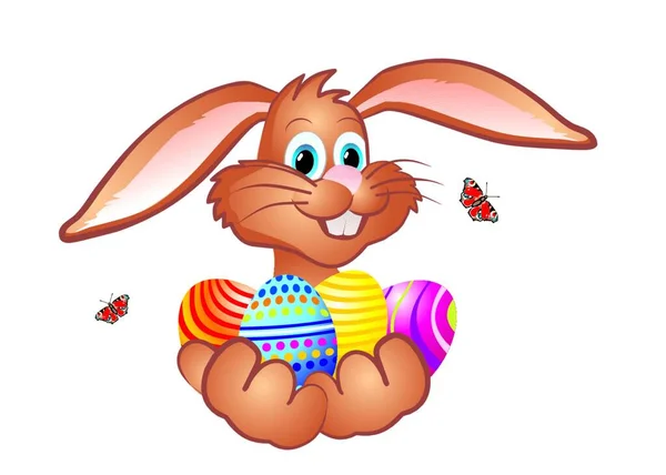 Divertido Fondo Pascua Con Conejo Pascua Decoración Pascua — Vector de stock