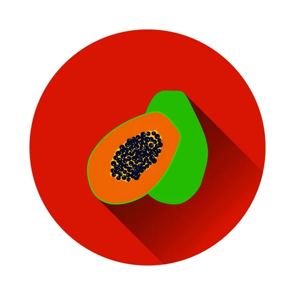 Icoon Van Het Platte Ontwerp Van Papaya Kleuren Vectorillustratie — Stockvector